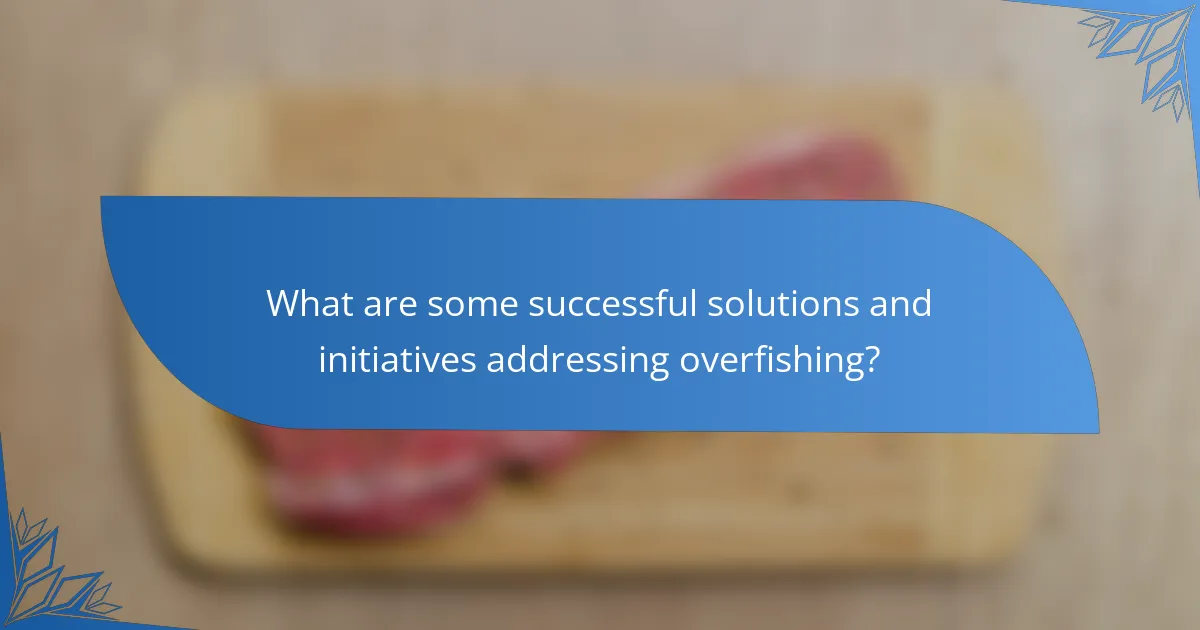 What are some successful solutions and initiatives addressing overfishing?