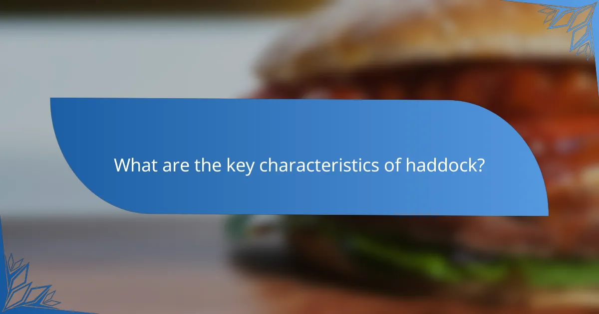 What are the key characteristics of haddock?