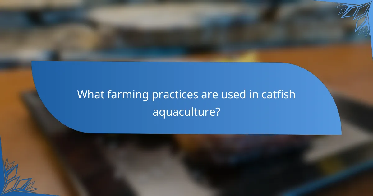 What farming practices are used in catfish aquaculture?